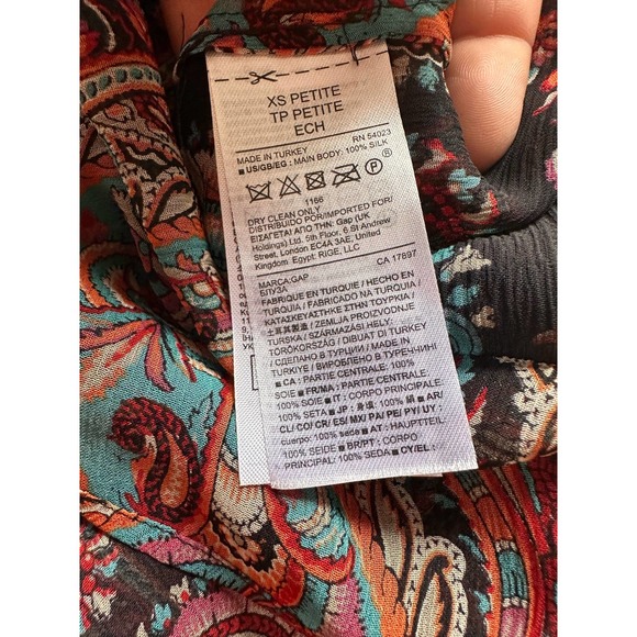 Banana Republic x Oliva Palermo Womens Sheer Paisley Blouse-XS - Picture 10 of 10